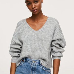 Mango - Ribbed Knit Sweater